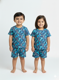 UNISEX Blue Whale short set