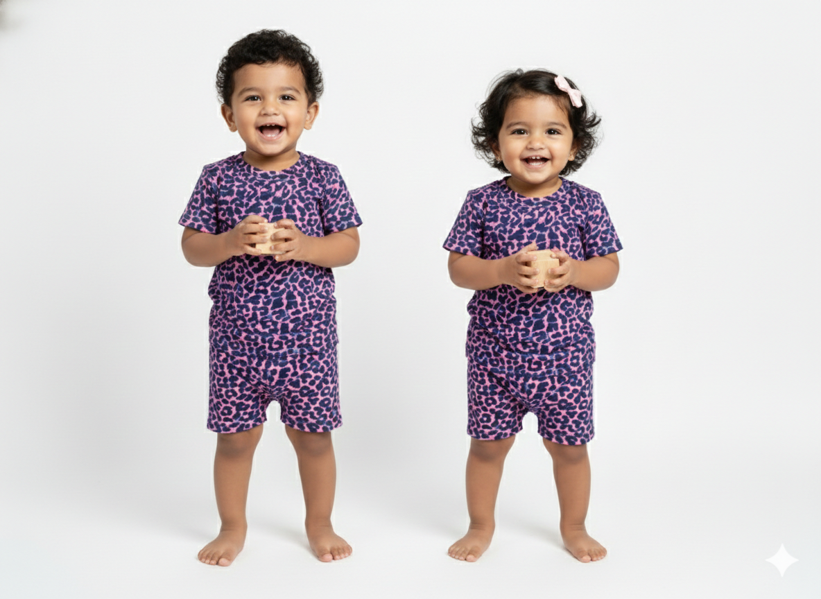 UNISEX Leopard Print short set