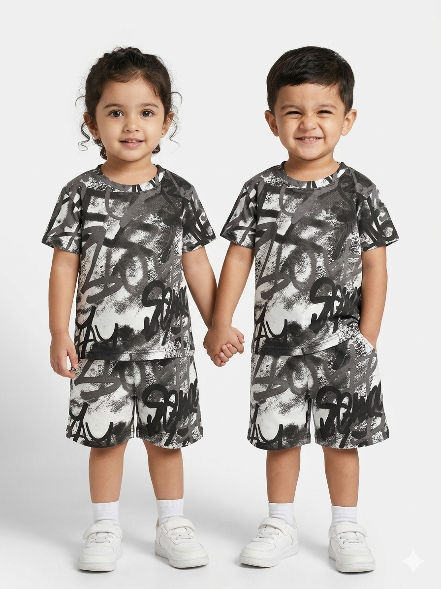 Carbon sketch Sleeve short set