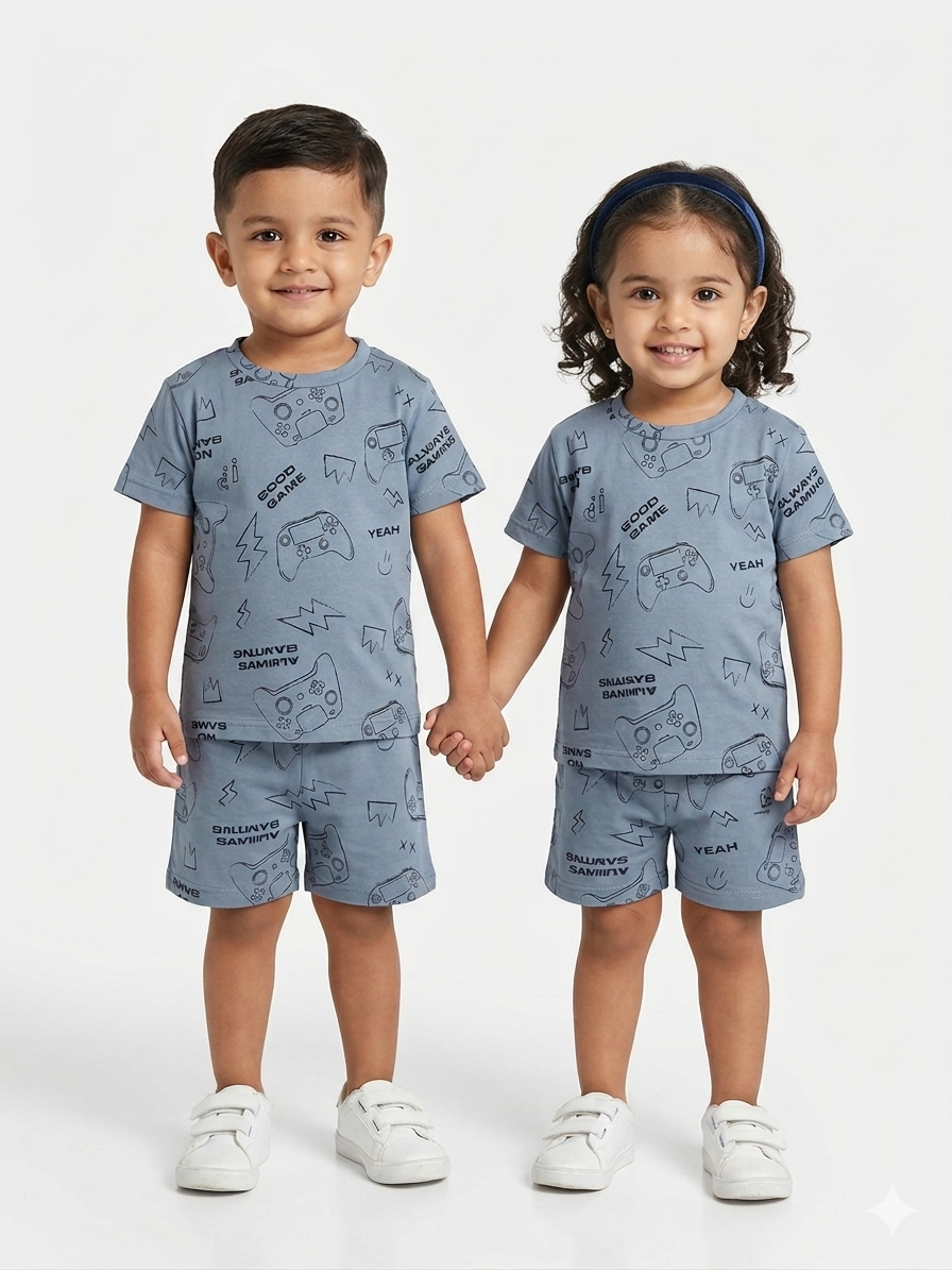 Gamer print Sleeve short set