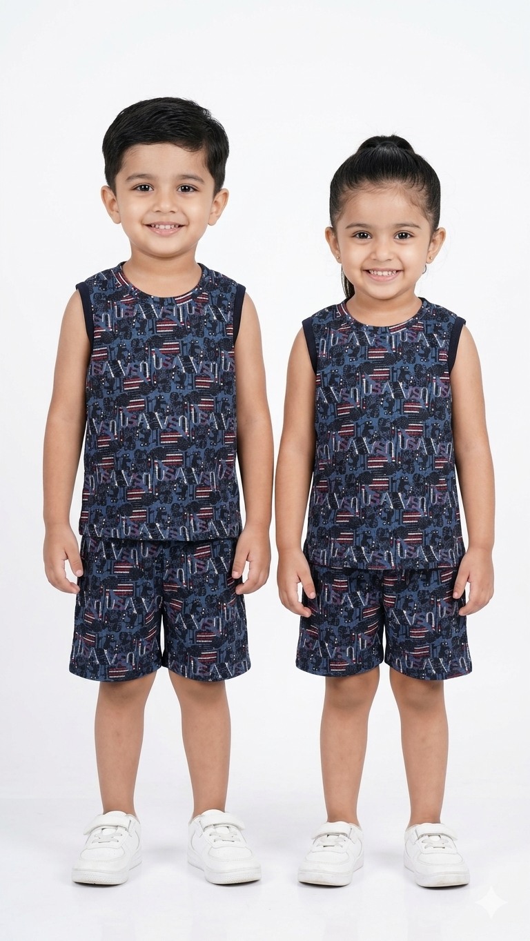 USA Urban script Sleeveless short set