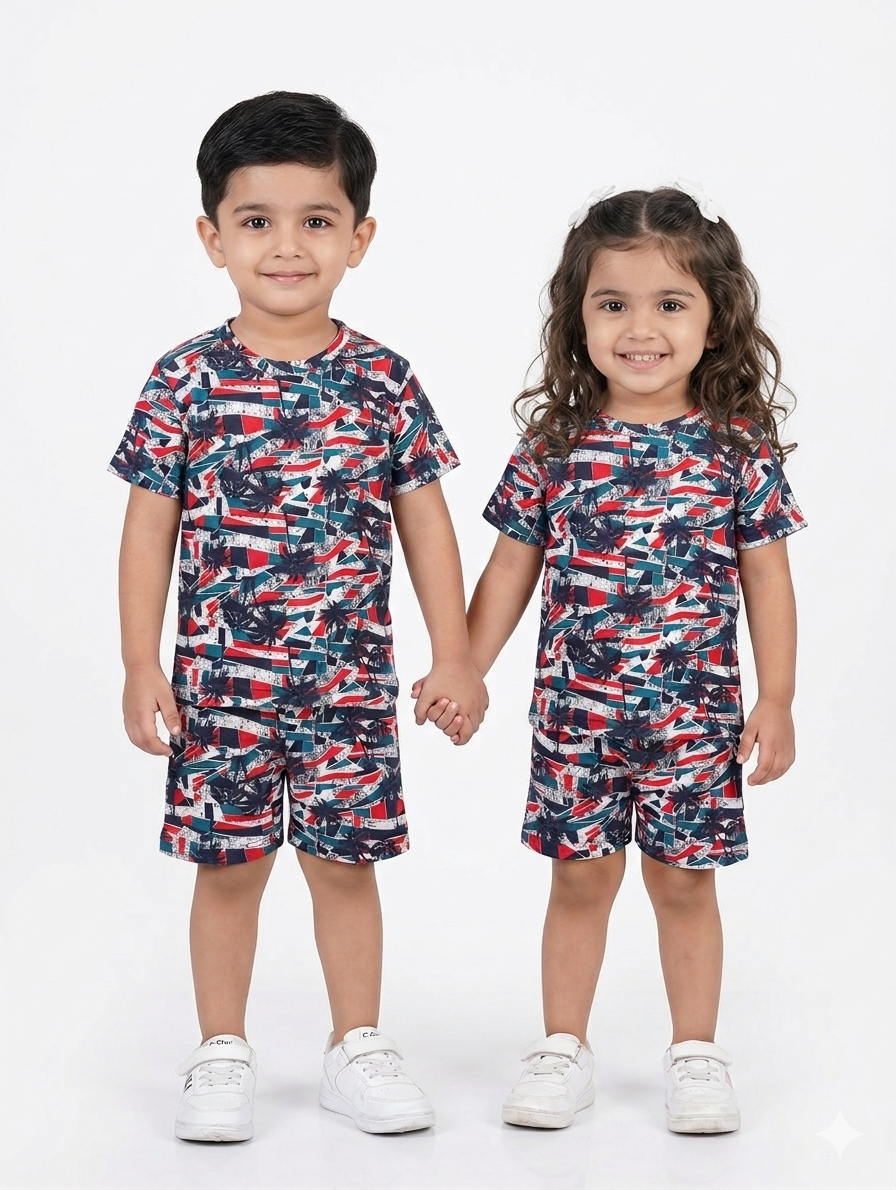 Twin Palms Sleeve short set