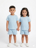 Blue Dew Dots Sleeve short set