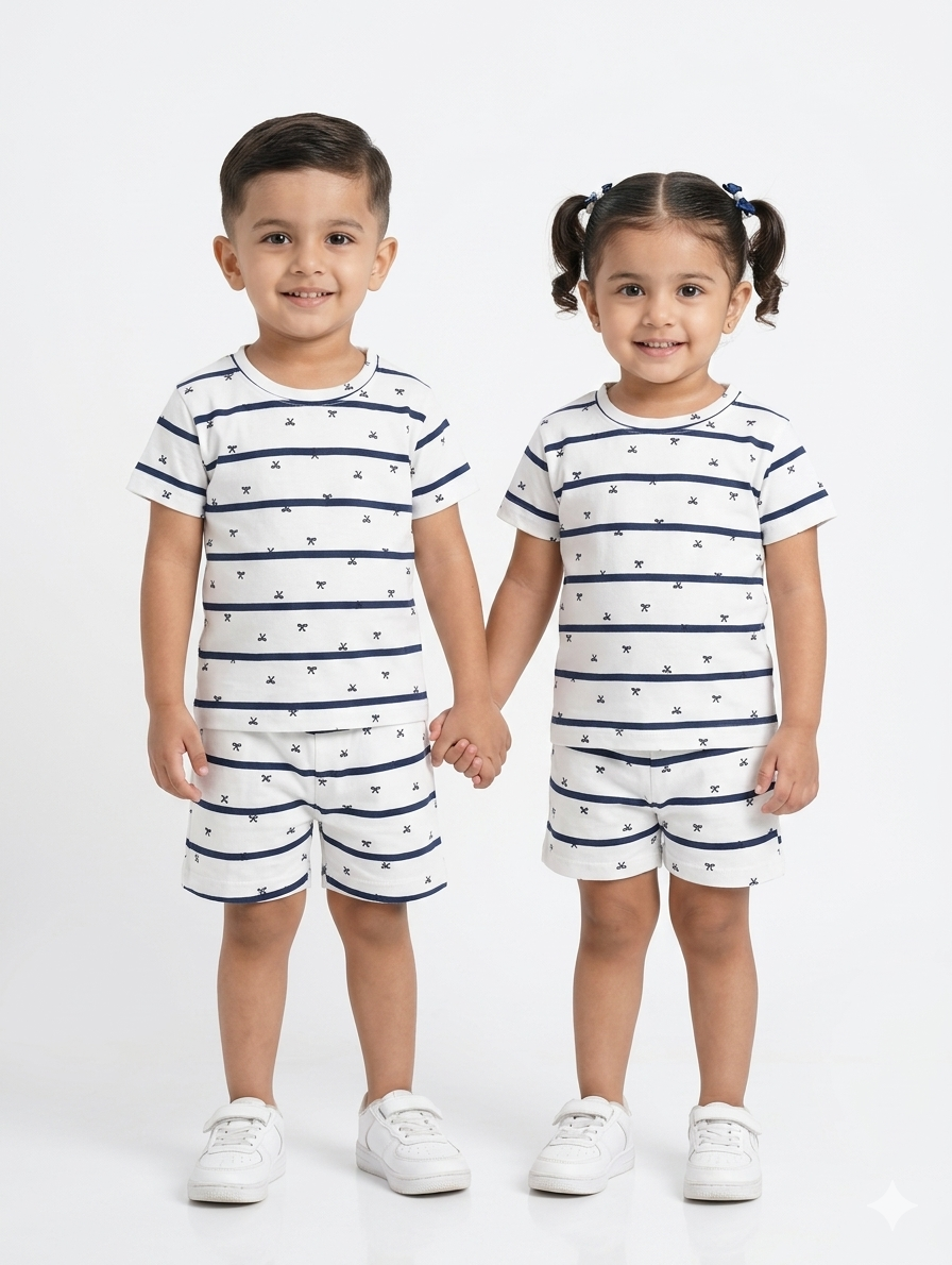 Stripes Sleeve short set