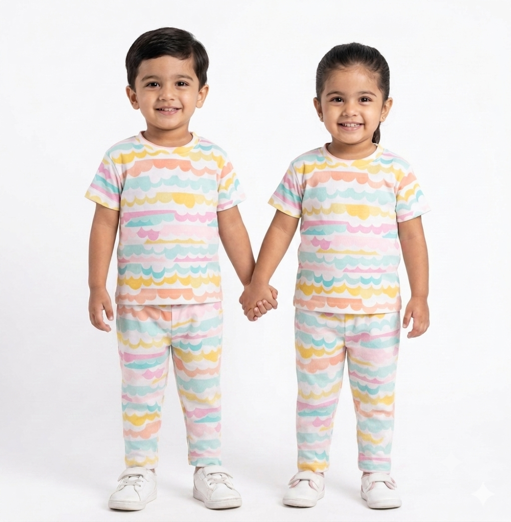 Candy tidal waves ribbed Full coord set