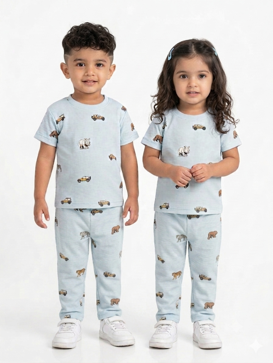 Rhinos&Cars ribbed Full coord set