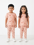 Peach dino ribbed full coord set