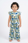 Tropical leaf ribbed Full coord set(palazzo)