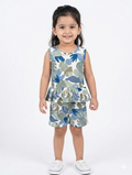 Abstract leaf peplum co-ordset