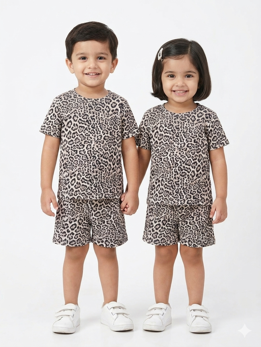 leopard Sleeve short set