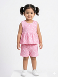Flora flutter peplum short Set