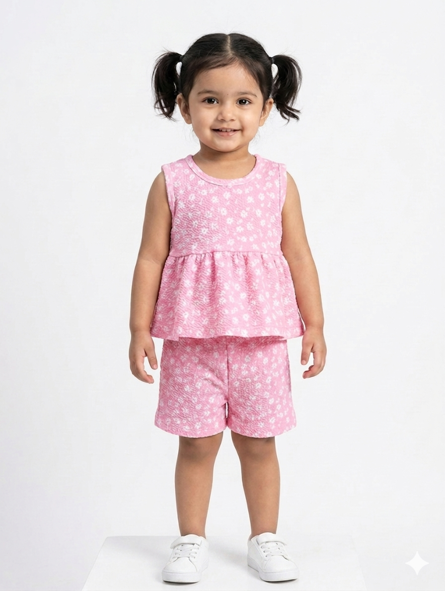 Flora flutter peplum short Set