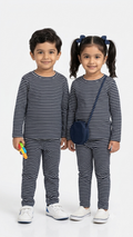 Navy blue stripes full sleeve co-ordset
