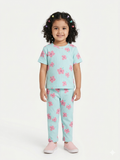 Skyblue&pink waffle fab full coordset