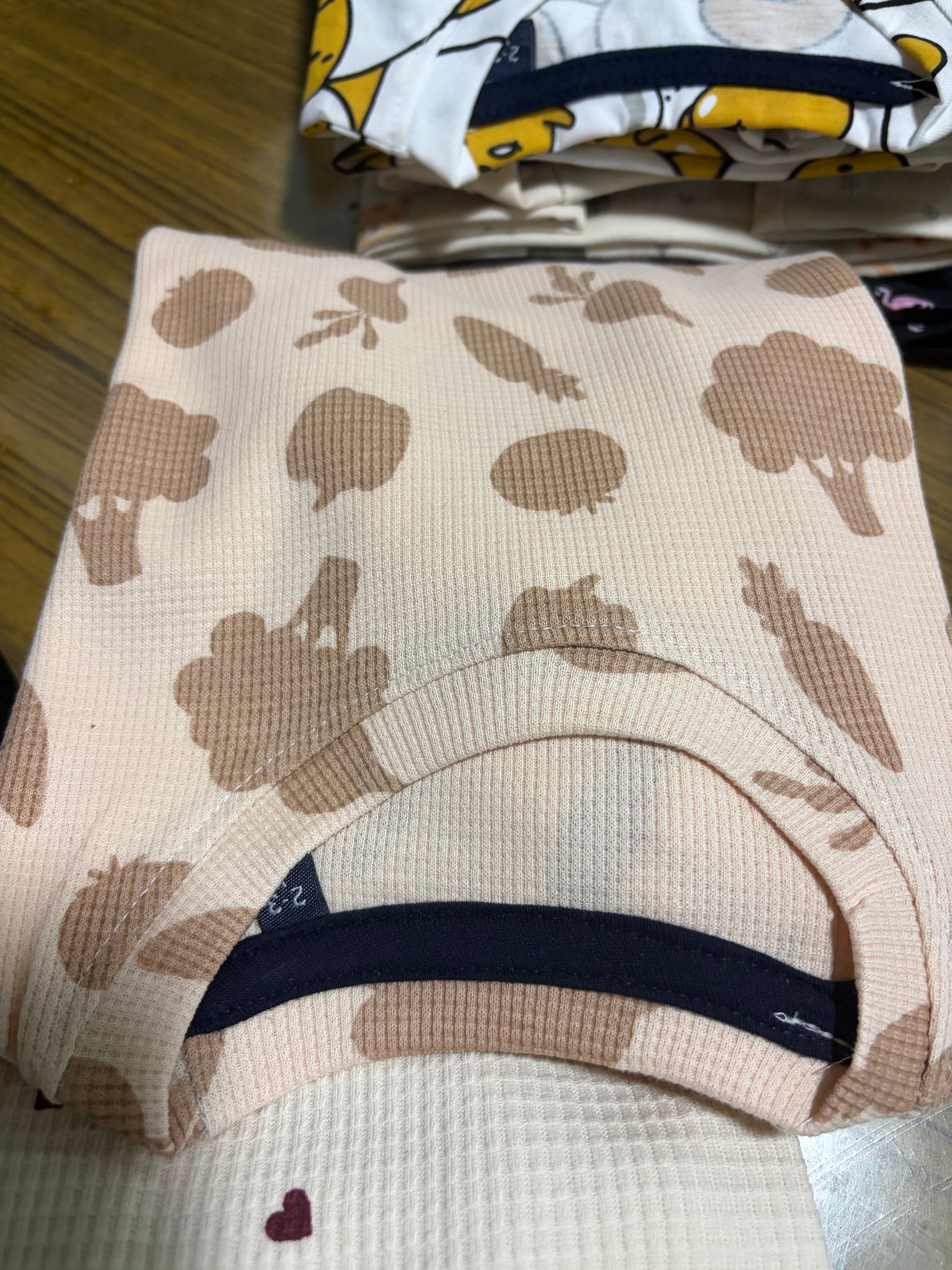 Peach waffle fabric half sleeve coord set
