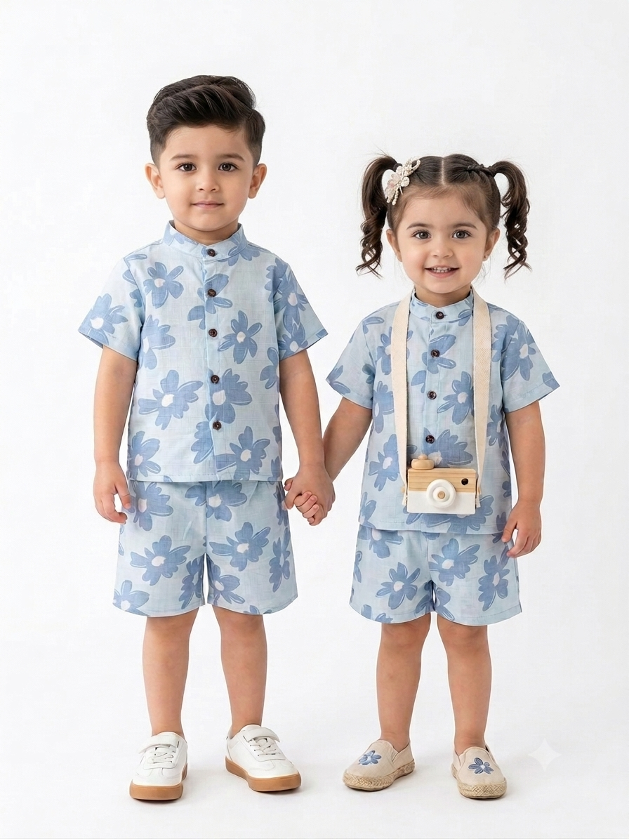 Ocean blue Muslin Set
