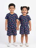 Navy wildflower sleeve short set