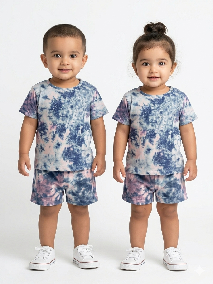Tie & dye sleeve short set
