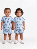 Blue Disney’s stitch sleeve short set