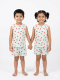 Pastel wildflower fireflies sleeveless short set