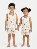 Mickey character print sleeveless short set
