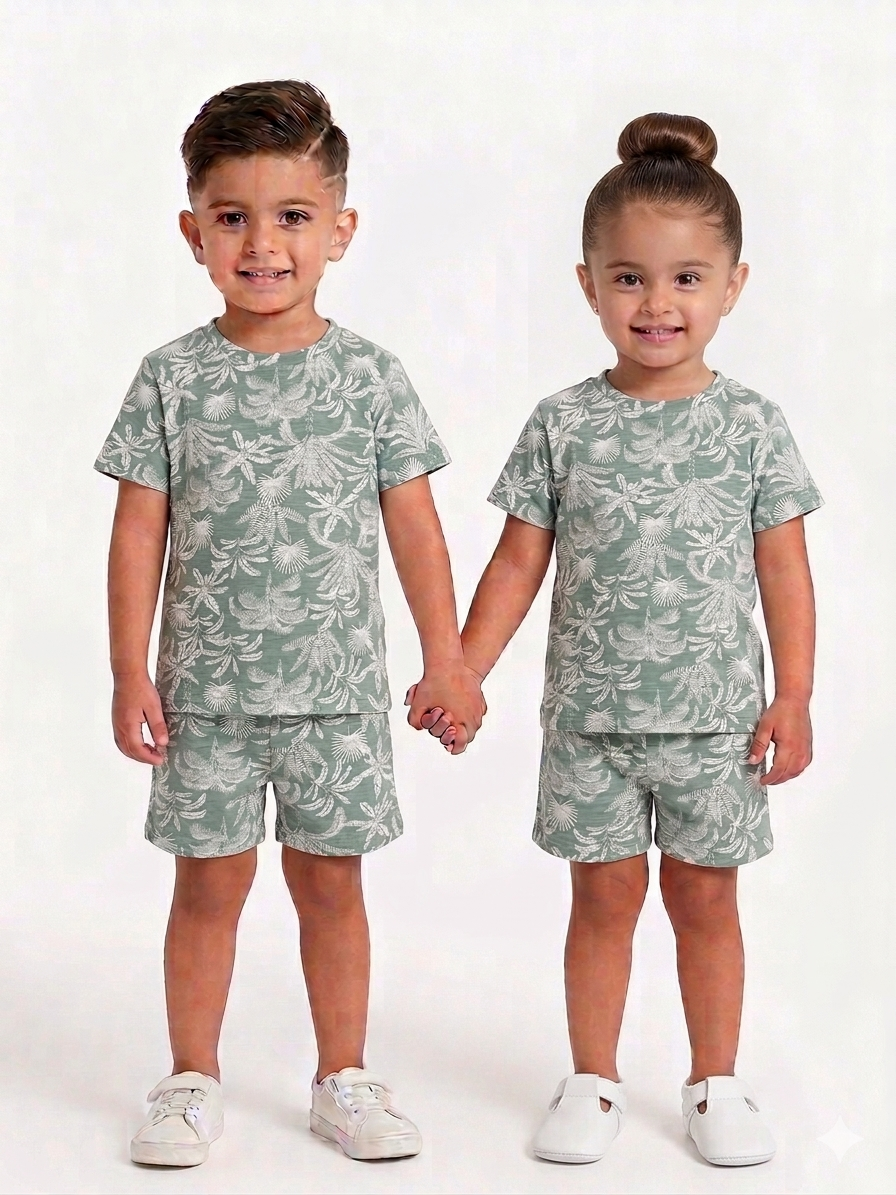 Beach vibes sleeve short set