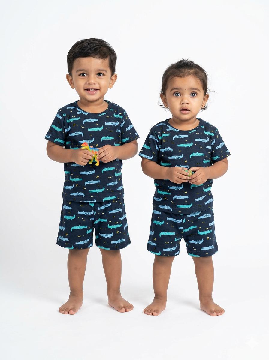 UNISEX CROCODILE SLEEVE short set