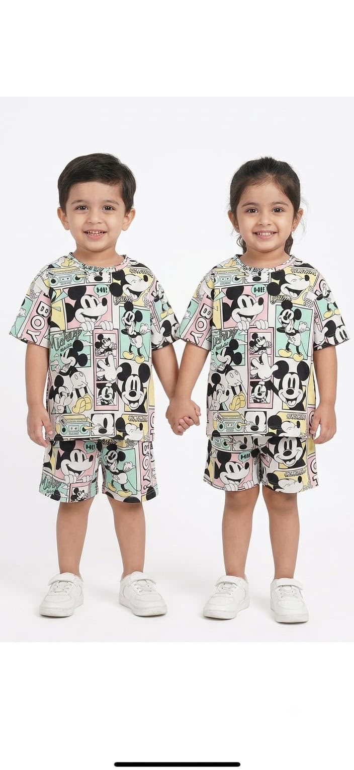 Mickey character print oversized coords - Lil'Simba Kids Clothing Store