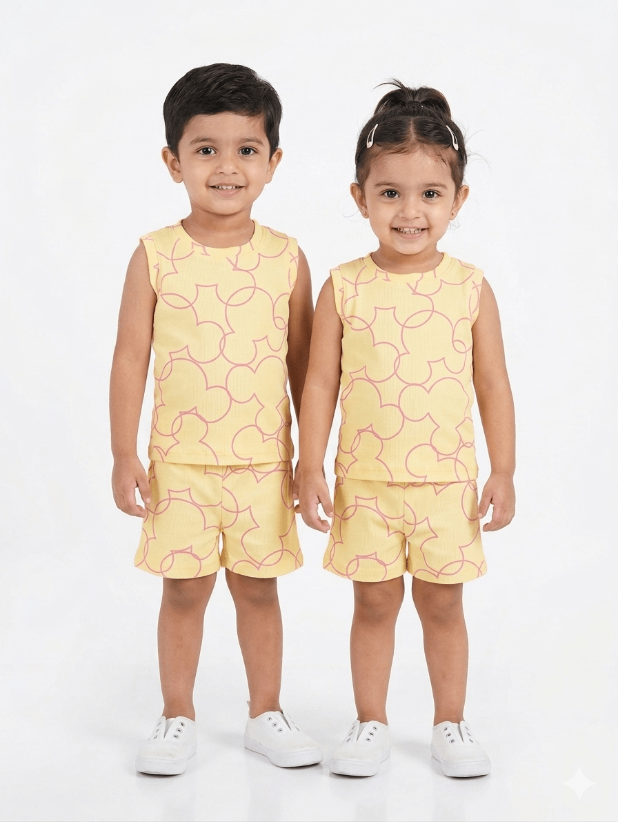 Mickey ribbed Sleeveless short set - Lil'Simba Kids Clothing Store